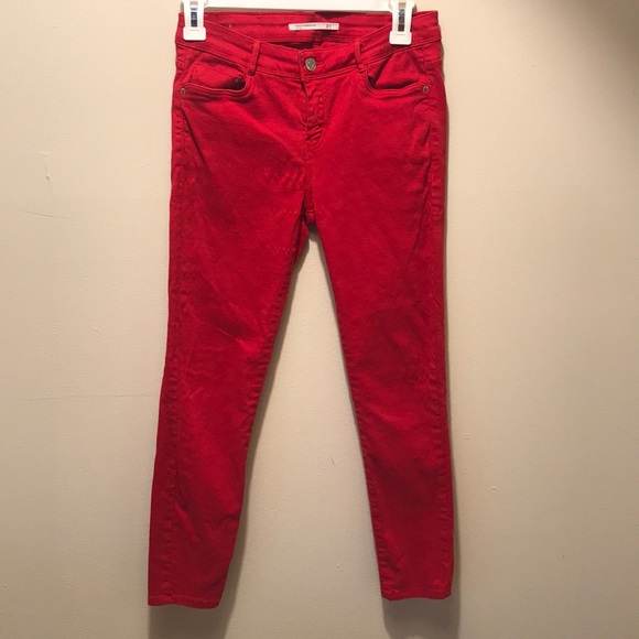 Zara red trafaluc jeans - Picture 1 of 4